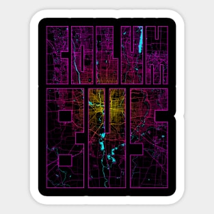 Columbus, USA City Map Typography - Neon Sticker